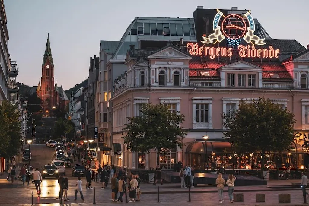 Welcome To Lille Ovregaten, In The Middle Of Bergen City Norway